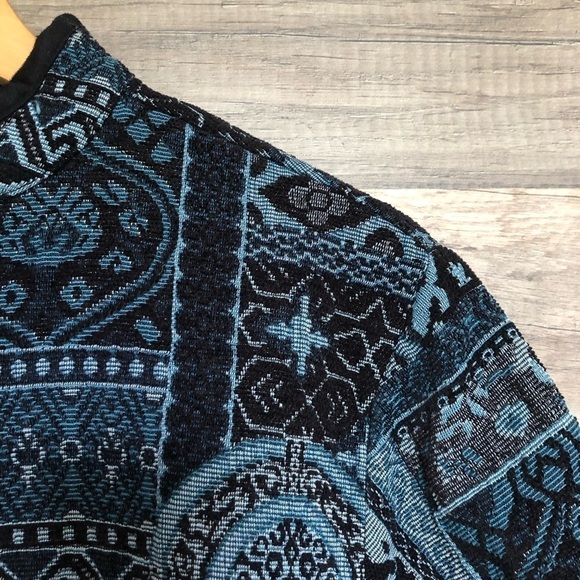 Vintage Tradition Brocade Embroidered Geometric Print Zippered Jacket Large - Picture 4 of 12